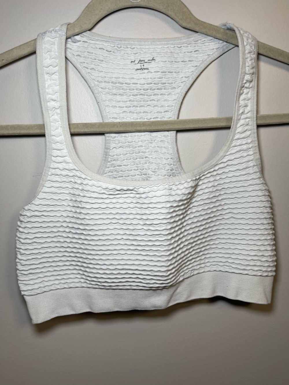Urban Outfitters Light Gray/Off-White Textured Sports Bra